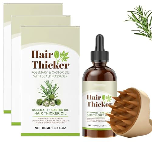 Haare Wachstum Serum, für Haarwachstum & Scalpflege mit Rosmarinöl und Rizinusöl, tiefe Reparatur und dicker Haar, für trockene und beschädigte Haar (3)