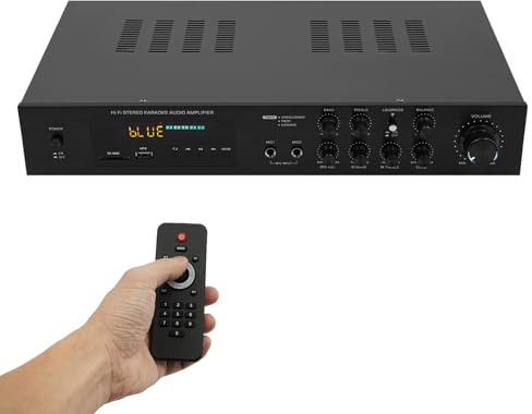 KiwiHood Bluetooth-förstärkare, 600 W, ljudeffektförstärkare med fjärrkontroll, 5,1-kanal, för hemmabio, karaokefest, stöder SD/USB/RCA/AUX/MP3 och FM-radio, med LED-display