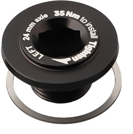 Jotekonoby Aldhu Ensemble de boulons de manivelle en aluminium avec système d'auto-extraction pour essieux de 24 mm et 30 mm en alliage pour manivelle de vélo de route (boulon noir à gauche)