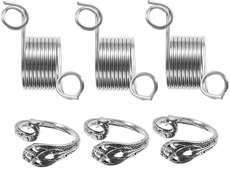 GARVALON Set 6 Anelli Regolabili per Maglieria in Metallo Guida Filo Aperta Accessori Leggeri per Uncinetto e Cucito Strumenti Compatti per Lavoro a Maglia e Fai da Te