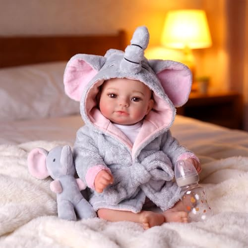 BABESIDE Reborn Baby Mädchen - 17 Zoll Reborn Puppen Lebensechte mit Weichem Stoffkörper, Realistische Echte Babypuppe mit Zubehör für Kinder ab 3 Jahren zum Kuscheln und Spielen