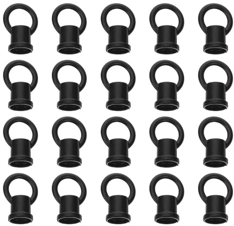 NIYANGLE Gancho Cerrado de Techo M10 para Lámpara Colgante, Gancho Metálico Resistente Negro 20 Piezas, Herraje Industrial para Colgar Luces en Interiores, Soporte Fuerte para Cocina y Bar
