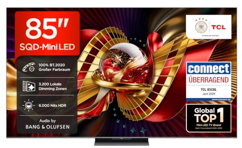 TCL 85C8L 85 Pulgadas SQD-Mini LED 4K HDR10+ Smart TV, 6.000 Nits