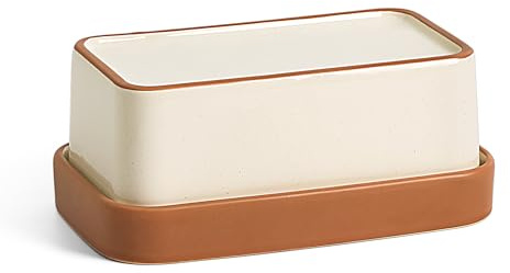 Butterdose, Butterglocke für 250 g Butter, Butterglocke und Butterfass mit einzigartigem Design - Butterschale und Butterbox Spülmaschinengeeignet (Braun)