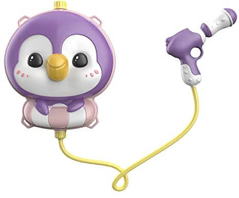 Pistola Ad Acqua per Bambini, Design a Tema Animali, Serbatoio in da 2500 Ml, Comode Cinghie Regolabili, Accessori Senza BPA, Resistente, Facile D, Pinguino