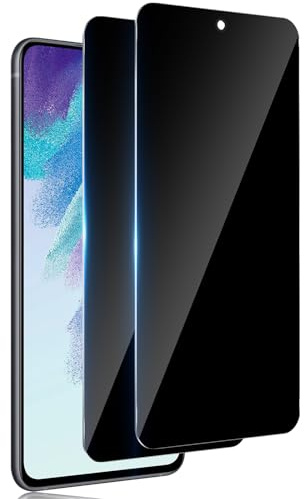 TuFun Schutzfolie für Samsung Galaxy S21 FE 5G für Panzerglas Sichtschutz, 2 Stück 9H Härte Sichtschutzfolie, Anti-Spy Displayschutz, Anti-Spähen, Blasenfreie Privacy Schutzglas - Schwarz