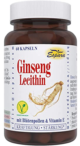 Espara Ginseng-Lecithin mit Blütenpollen und Vitamin E Kapseln, 60 St. Kapseln