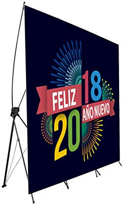 Photocall Flexible 100% Personalizado Feliz año Nuevo Talla XX con Soporte X 250x180 | Expositor publicitario Fabricado en Lona