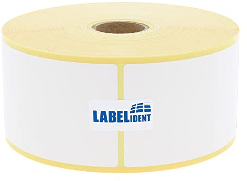 Thermotransfer-Etiketten auf Rolle weiß - 50 x 80 mm - Papier, selbstklebend - 1.000 Haftetiketten auf 1 Rolle/n, 25 mm Kern, Blanko Rollenetiketten