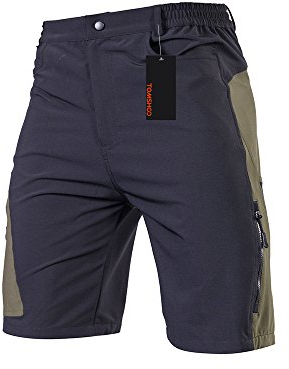 TOMSHOO MTB Hose Kurz, Mountainbike Fahrradhose Cargohose Herren mit Reißverschluss Tasche, Schnelltrocknende und Atmungsaktiv Freizeit Radhose für Radfahren, Wandern, Outdoor, usw