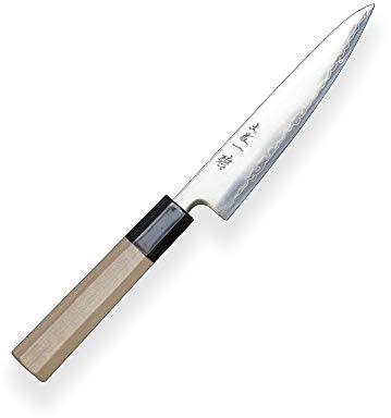 White Octagonal Tosa-Ichi SXL-151710/JS Hokiyama Aogami Super - Cuchillo universal (acero de papel azul, acero al carbono y mango de madera de magnolia de 8 esquinas, hoja de 135 mm)