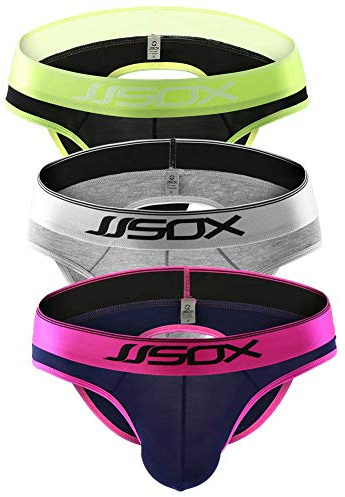 CSMARTE Jockstrap för män, heta atletiska stödjande stringunderkläder för män, 3-pack mix 1, L