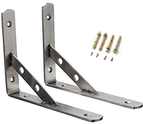 Staffe Mensole, 20cm Supporto per Mensole Pesanti, Staffe per Mensole ad Angolo Travi per Carichi Giganti, Supporto di Scheda, Scaffale e Mensola (2 Pcs)