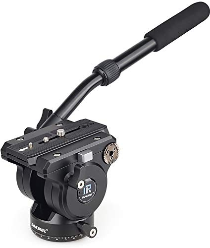 Tête Fluide, caméra vidéo INNOREL H90 CNC Trépied Tête panoramique en métal avec vis 3/8 et 1/4 pour Appareil Photo Reflex numérique caméscopes Monopode, Charge Admissible de 15 kg