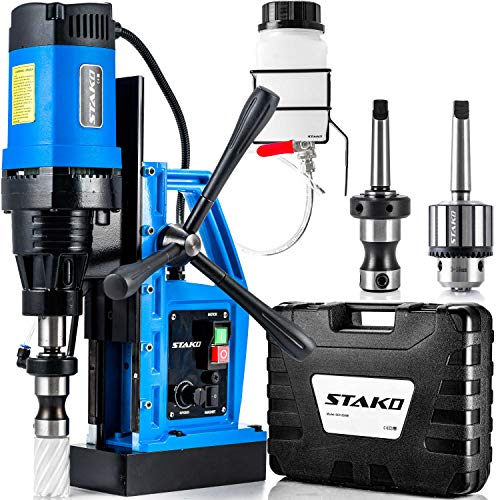 STAKO SCY-2800E Max Ø 80 mm Magnetbohrmaschine 2050 W mit Koffer – 17 kg – Magnetkraft 17000 N – tragbare Kernbohrmaschine für Metallbearbeitung mit Weldon 19 mm MK3 und Bohrfutter 3-16 mm – Set 2