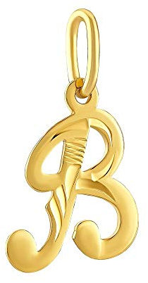SILVEGO Unisex Anhänger Buchstabe B Gelbgold 14 Karat 585