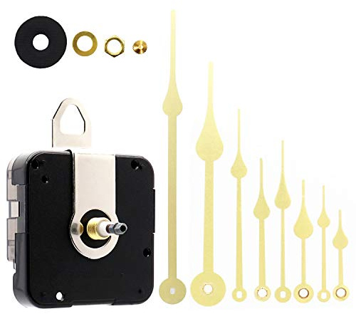 TIKROUND Include Hands Quartz DIY Wall Clock Movement Mechanism Battery Operated DIY Repair Parts Replacement Gold Hands