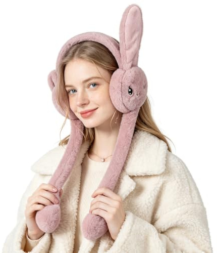 Ohrenschutz Hase Form Ohrenwärmer Damen Ohrenschützer Kinder Mädchen Earmuffs Verstellbar Ohrwärmer Weich Warm Halten Earwarmer Einfarbig Earband Gemütlich Plüsch Ohrenwärmer Winter Earwarmer Outdoor