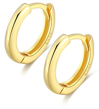 Creolen Silber 925 Damen Herren Ohrringe Klein Klappcreolen Knorpel Helix Ohrpiercing Einfach Kreolen Huggie Hoops Earrings Frauen 7-12mm