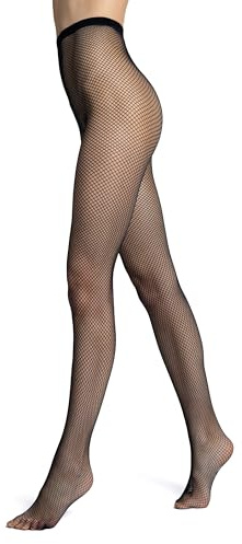 VENEZIANA NUOVA Netzstrumpfhose Schwarz mit Baumwollzwickel - Strumpfhosen für Damen - Strumpfhose Netz - Fishnet - Strumpfhose ohne Laufmaschen - Fischnetz Strumpfhose - Nahtlose Strumpfhose