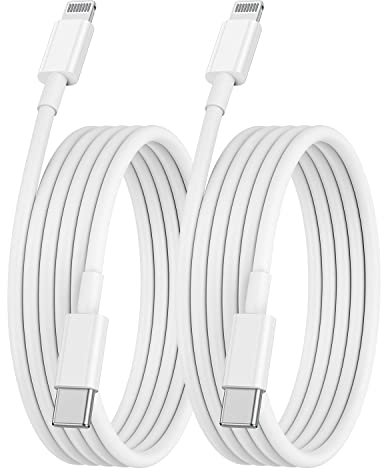 Câble USB C vers Lightning 2M, Lot de 2 Câbles de Chargeur pour Apple iPhone 14/13/12/11 Pro/Pro Max/Mini - Charge Rapide
