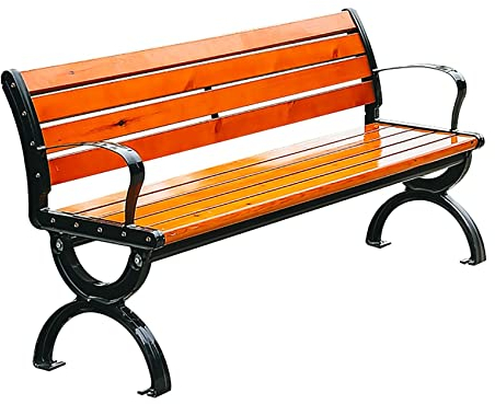 Gartenbank für den Außenbereich, Parkbank Holzbank im Freien, Terrasse im Freien Freizeitbank, Parksitze mit Armlehnen und Rückenlehnen, Geeignet für Rasen, Veranda 150 x 40 x 73 cm