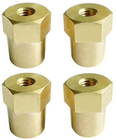 Ampper Adaptateur Femelle M8 pour borne de Batterie en Laiton (+/-), bornes de Charge de Batterie pour Extension de Goujon M8, Pack de 4