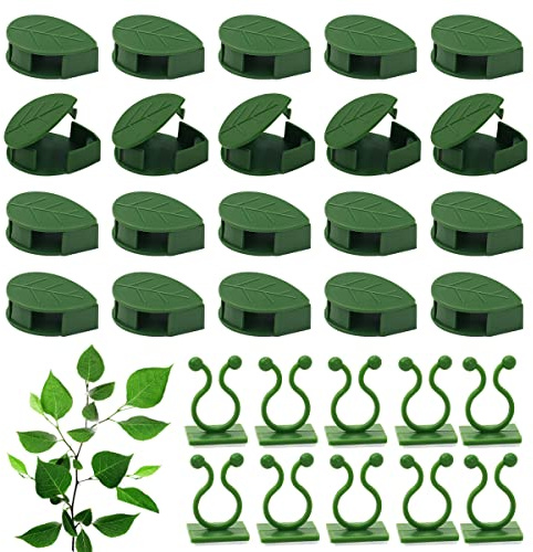 XZMCAT 60 Stück Selbstklebende Pflanzenclips für Kletterpflanzen, Pflanzenklammern zur sicheren Befestigung von Pflanzen - Unsichtbare Pflanzenhalter für Gartenarbeit - Leichtes Anbringen an Wänden