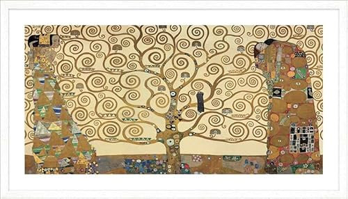 ART PRINT CAFE' – Quadro Klimt – stampa con cornice bianca: Gustav Klimt, L'albero della vita