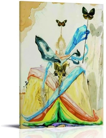 Salvador Dali Malerwerk (Die Königin der Schmetterlinge), Poster, Kunstdruck, Wandfoto, Farbe, hängendes Bild, Familienschlafzimmer, Dekoration, Geschenk, 40 x 60 cm