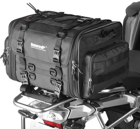 Rhinowalk Motorcycle Saddle Bag Motorbike Tail Bag Waterproof Expandable Pannier Bag Powersports Travel Luggage
