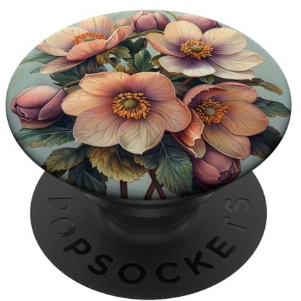 Hellebore Bouquet floral Couleurs pastel Graphique PopSockets PopGrip Interchangeable