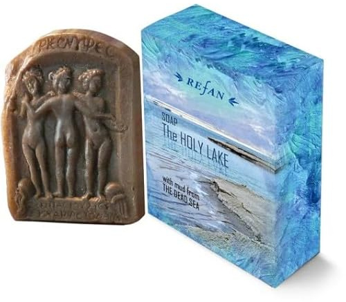 Jabón Artesanal elaborado con barro del Mar Muerto | REFAN |100% Natural | Propiedades Curativas | Dermatológicamente testado | Apto para pieles atópicas. 120g