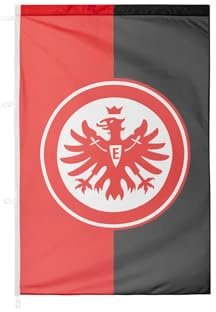 Eintracht Frankfurt Hissfahne Logo Rot/Schwarz 100 x 150 cm, Hochformat
