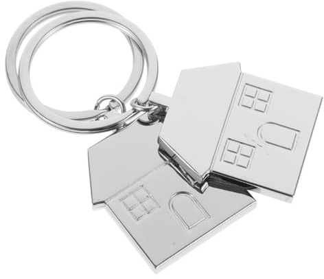 CALLARON Porte-clés pour Nouveaux Propriétaires de Maison Lot de 2 en Alliage de Zinc Argentés de Maison, Légers et Portables de Pendaison de Crémaillère Idéals pour Cadeaux