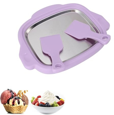 Gelatiera Arrotolata, Gelateria Con 2 Spatole Piastra Gelato Roll Macchina Per Friggere Il Ghiaccio In Acciaio Inossidabile Piastra Gelato Roll Per Bambini Granite Gelato Fatte In Casa Yogurt