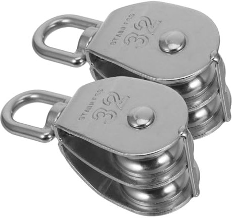 ROMISBABA 2 Stück Doppel-flaschenzug Aus 304 Edelstahl Mit Schwenkrolle Traktionswagen-flaschenzug Für Vielseitige Zug- Und Hebeanwendungen Robust Und Langlebig