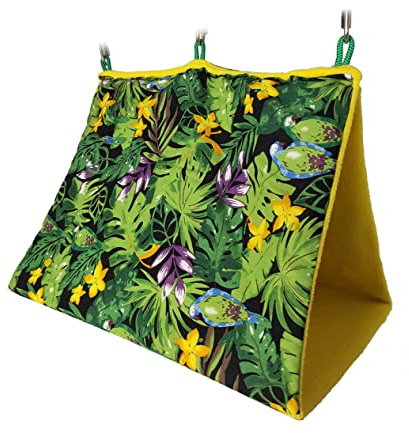 GANAZONO Sommer Vogelnest Mit Sonnenschutz XL Parrot Hängematte Im Tropischen Design Für Wellensittiche Und Kleine Vögel Gemütlicher Schlafplatz Für Haustiere
