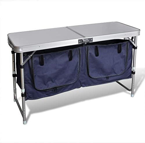 WKIEQACO Sportartikel, Outdoor-Freizeit, Camping und Wandern, Campingmöbel, faltbarer Campingschrank mit Aluminiumrahmen