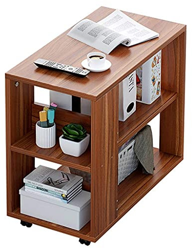PUFAHAU Nachttisch, Beistelltisch, Regal, Mehr Stauraum, Unteres Flaschenzug-Design, L70X B30X H55cm(A)