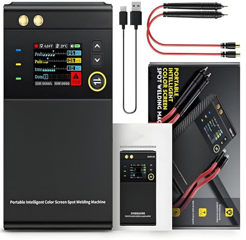 Mini Soldadora Por Puntos Portátil Con Doble Pulso, Potencia Ajustable En 4 Niveles Y Batería De 5000 mAh | Soldadura De Níquel/Acero De 0,1-0,25 MM | Equipo De Soldadura Por Puntos Para Baterías