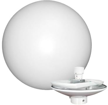 EXTRUMOL Kit de Iluminación Exterior – Difusor Esférico Polietileno 40CM Opal + Base Policarbonato E-27 Blanco– Ideal para Jardines, Parques, Caminos y Espacios Públicos