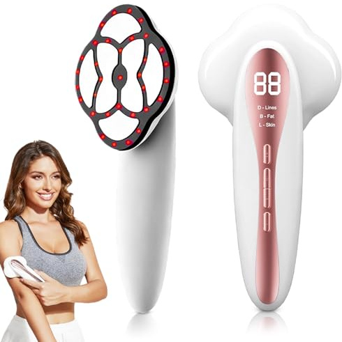 Elektrisch Cellulite Massagegerät, Lymphdrainage Gerät mit Heizfunktion, 15 Stufen 3 Modi der EMS Elektrisch KöRpermassagegerät, Anti Orangenhaut für Taille, Bauch, Gesäß, Arme, Beine, Rücken (Weiß)