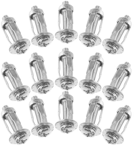 EXCEART 20 Piezas de Tornillos de Expansión M4 Tuercas de Pétalo de Acero para Anclajes en Paredes Huecas y Montaje de Matrículas, Remaches para Mayor Estabilidad
