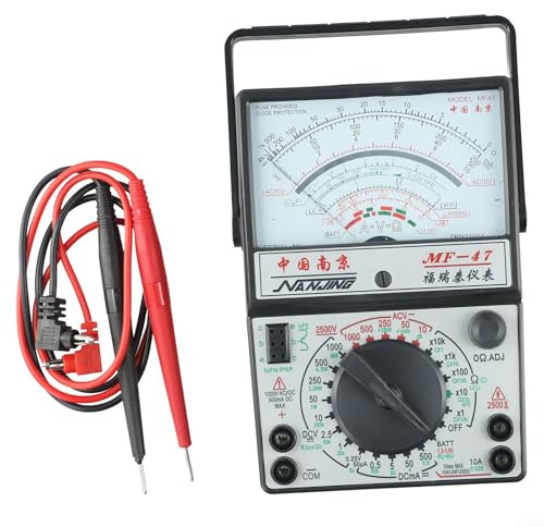 MF-47 Multimetro analogico con voltmetro amperometro ohmmetro funzioni di test della batteria, AC/DC Tensione Corrente Resistenza Capacità Strumento di misurazione del livello audio