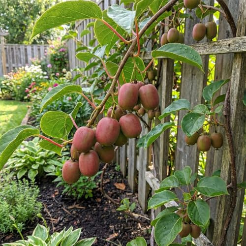 Bloomique - Set di 2 - Actinidia Arguta Issai 'Ken's Red' - Kiwiberry rosso - Piante da frutto - Piante da giardino - Resistenti all'inverno - Altezza 50-70 cm - Vaso 15 cm