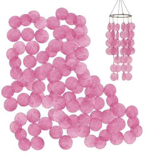 Piezas Redondas De Concha - Discos Capiz De Dos Orificios De 5 Cm (100 Piezas) | Conchas De Nácar, Cuentas Circulares Planas Decorativas, Para Bricolaje, Campanas De Viento, Cortinas, Coronas, Manuali