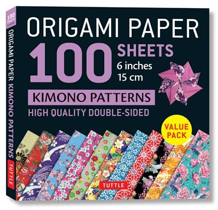 Origami Paper 100 Sheets Kimono Patterns Patterns 6 in 15 Cm: High-quality Double-sided Origami Sheets Printed With 12 Different Patterns Instructions for 6 Projects Included