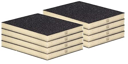 Schleifschwamm Schleifmatte I Körnung K100 8er Set GROB I DIY, Handschleifer für verschiedene Materialien geeignet I weiches anpassungsfähiges Schleifmittel, Schleifklotz, Schleifblock