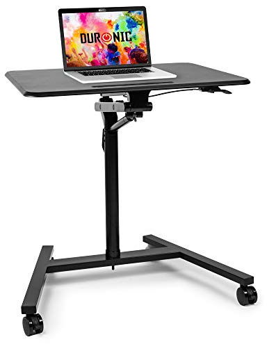 Duronic Projector Stand/Sit-Stand Desk WPS37 | Multi-Use Video Projector Floor Table on Wheels| Movable Ergonomic Desk with Tablet Support | Portable | Adjustable Height and Reach | 10kg Capacity